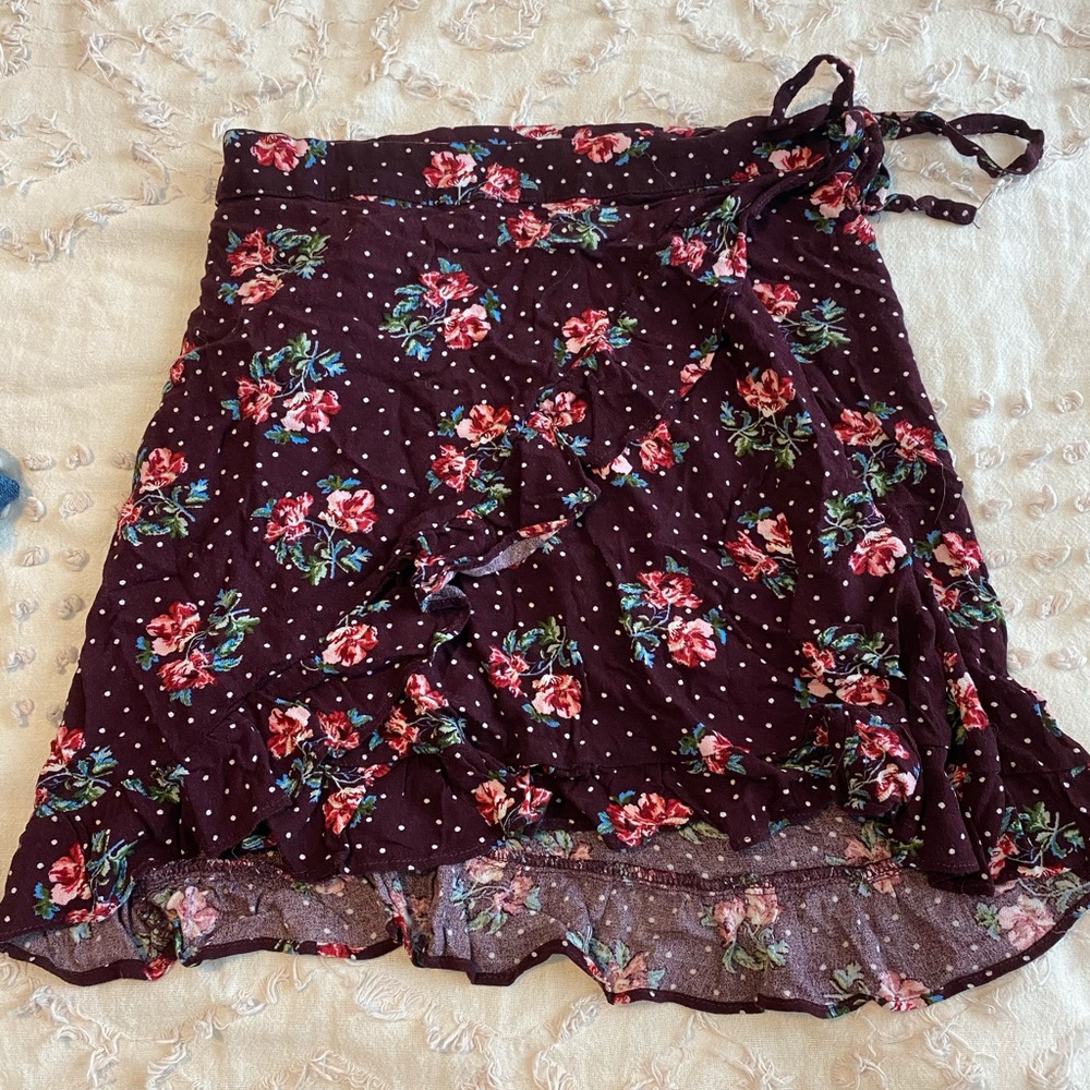 Floral wrap skirt